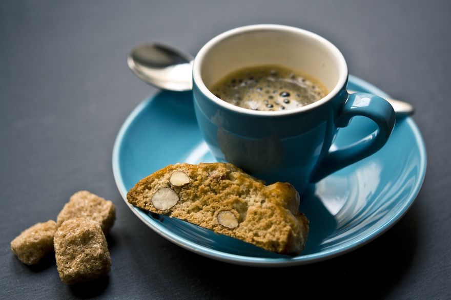 Biscotti goes nicely with a cup of espresso