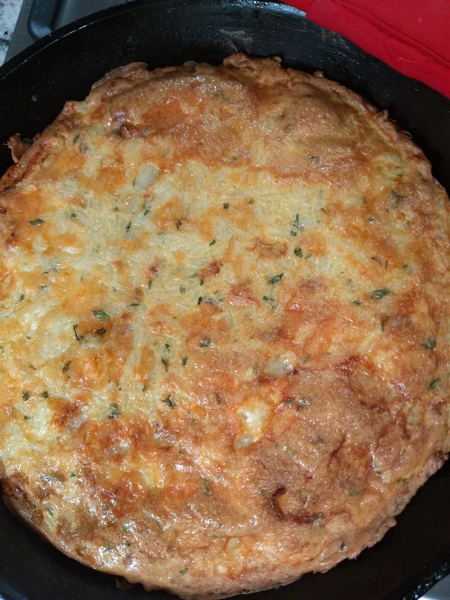 Rice Frittata right out of oven after 20 minutes
