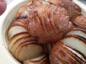 Scrumptious crunchy baked then broiled potatoes