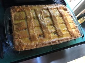 My daughter, Vanessa has successfully replicated her favorite Easter tradition and has figured out how to make a delicious, satisfying Pizza Rustica that is gluten/dairy free. For recipe, look up on my food blog.