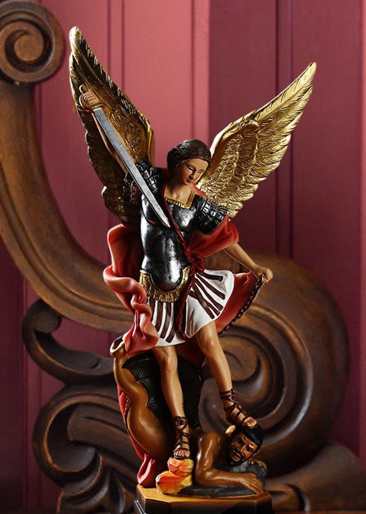 Imagine having this in your bedroom with St. Michael watching you?