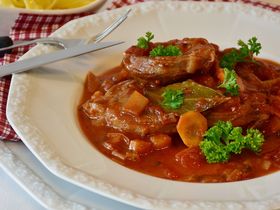 Tender veal stew - so flavorful....
